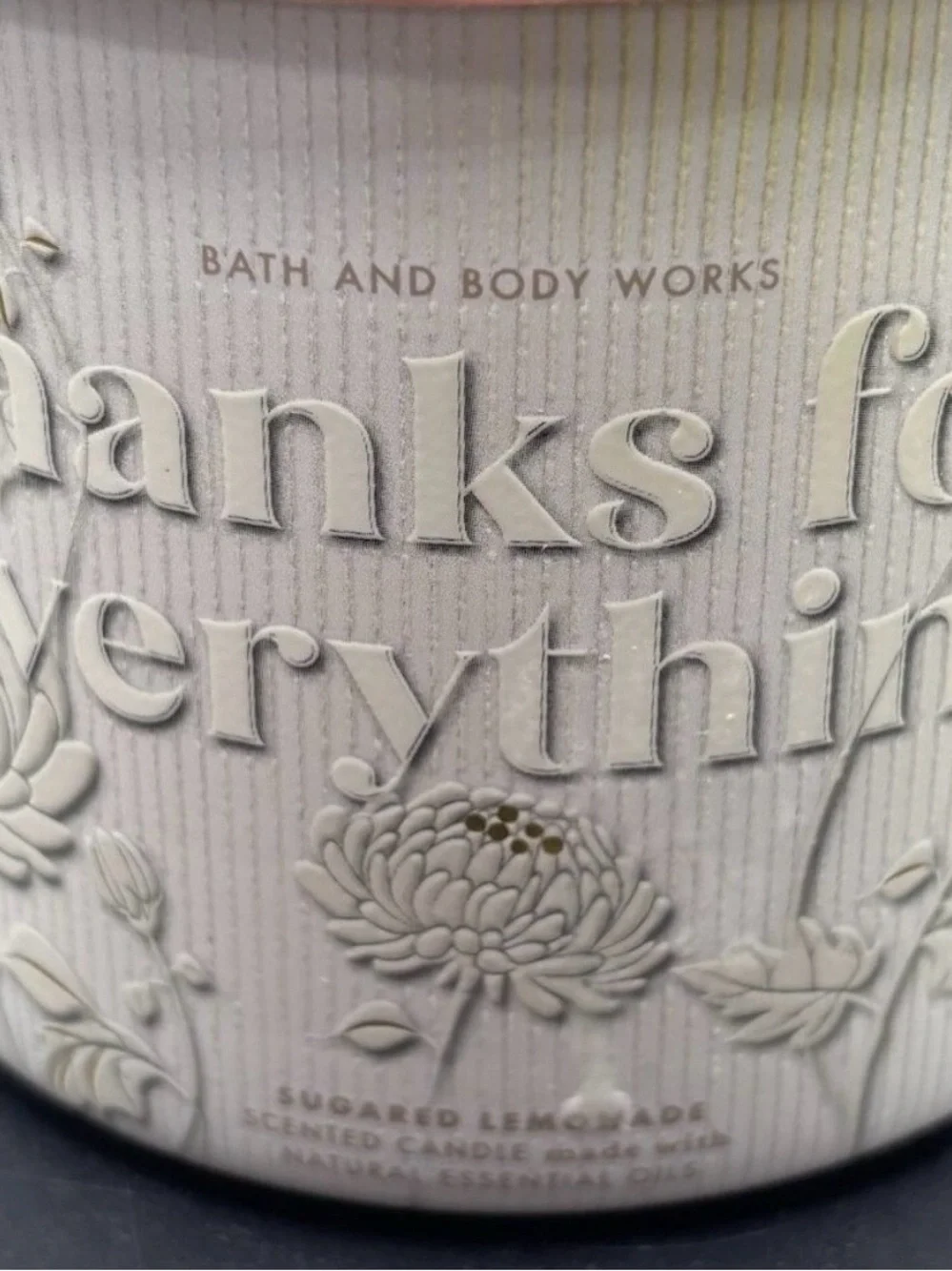 Bath & Body Works Thanks For Everything 3 Wick Candle 14.5 oz Sugared Lemonade